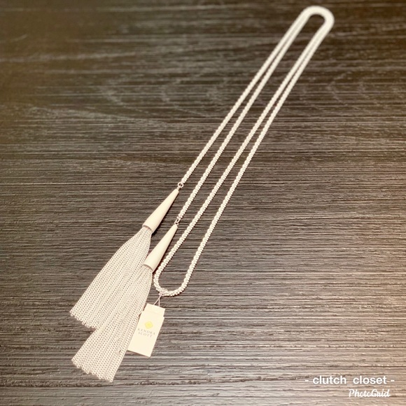 KENDRA SCOTT Phara Lariat WHITE Matte Necklace - Picture 4 of 8